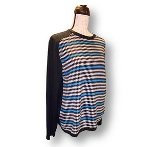 BRANDINI houndstooth SWEATER -solid back size MEN-Lg